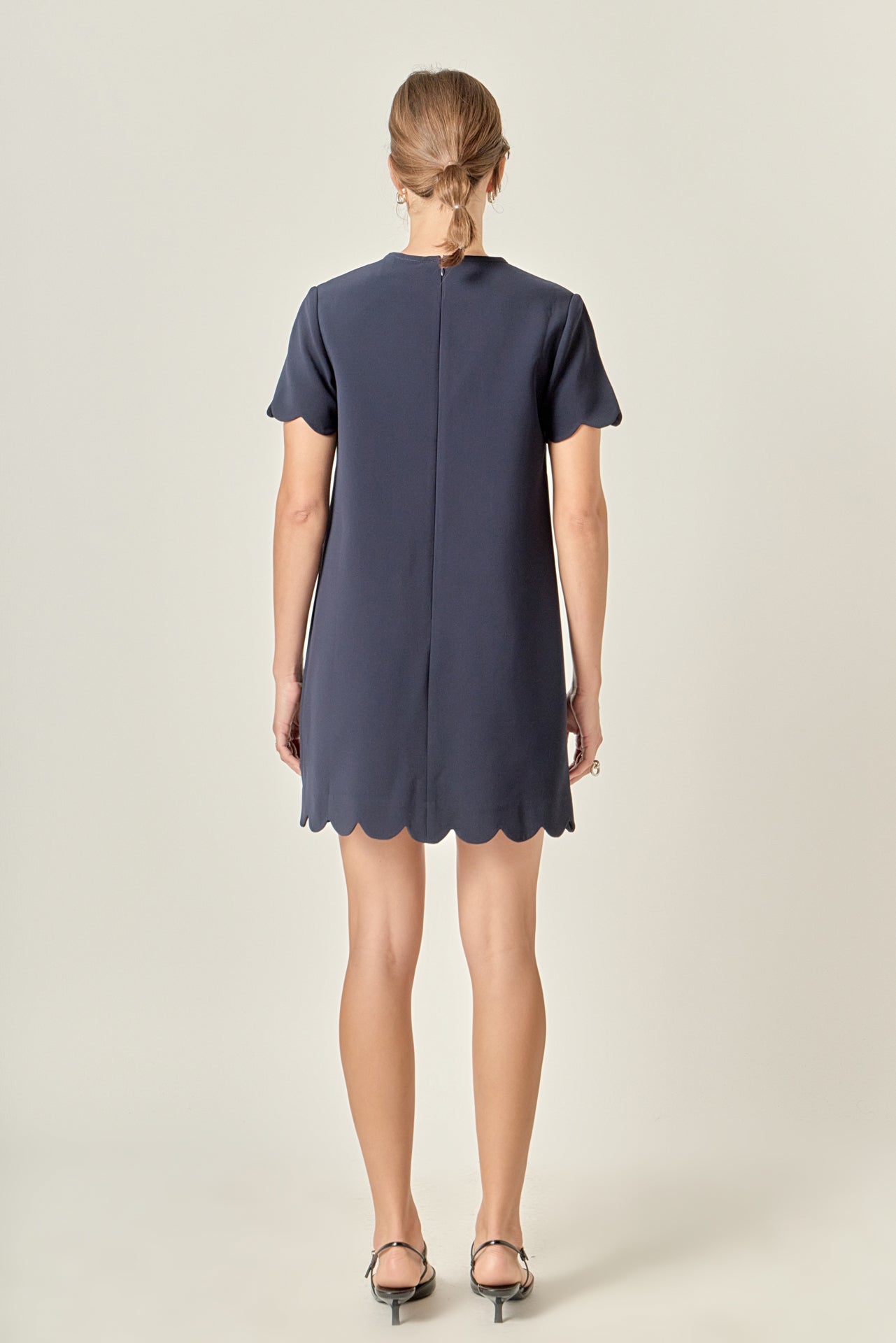 English Factory - Scallop Mini Dress White / L English Factory - Scallop Mini Dress White / L