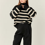 Stripe Turtle Neck Knit