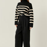 Stripe Turtle Neck Knit