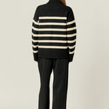 Stripe Turtle Neck Knit