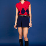 Argyle Knit V-Neck Vest