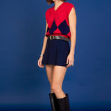 Argyle Knit V-Neck Vest