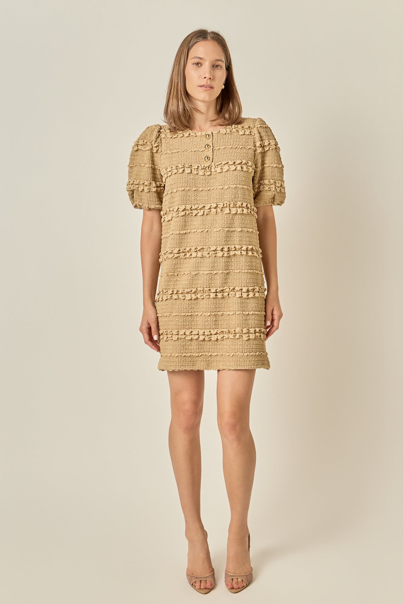Whip Stitched Knit Mini Dress English Factory Whip Stitched Knit Mini Dress English Factory