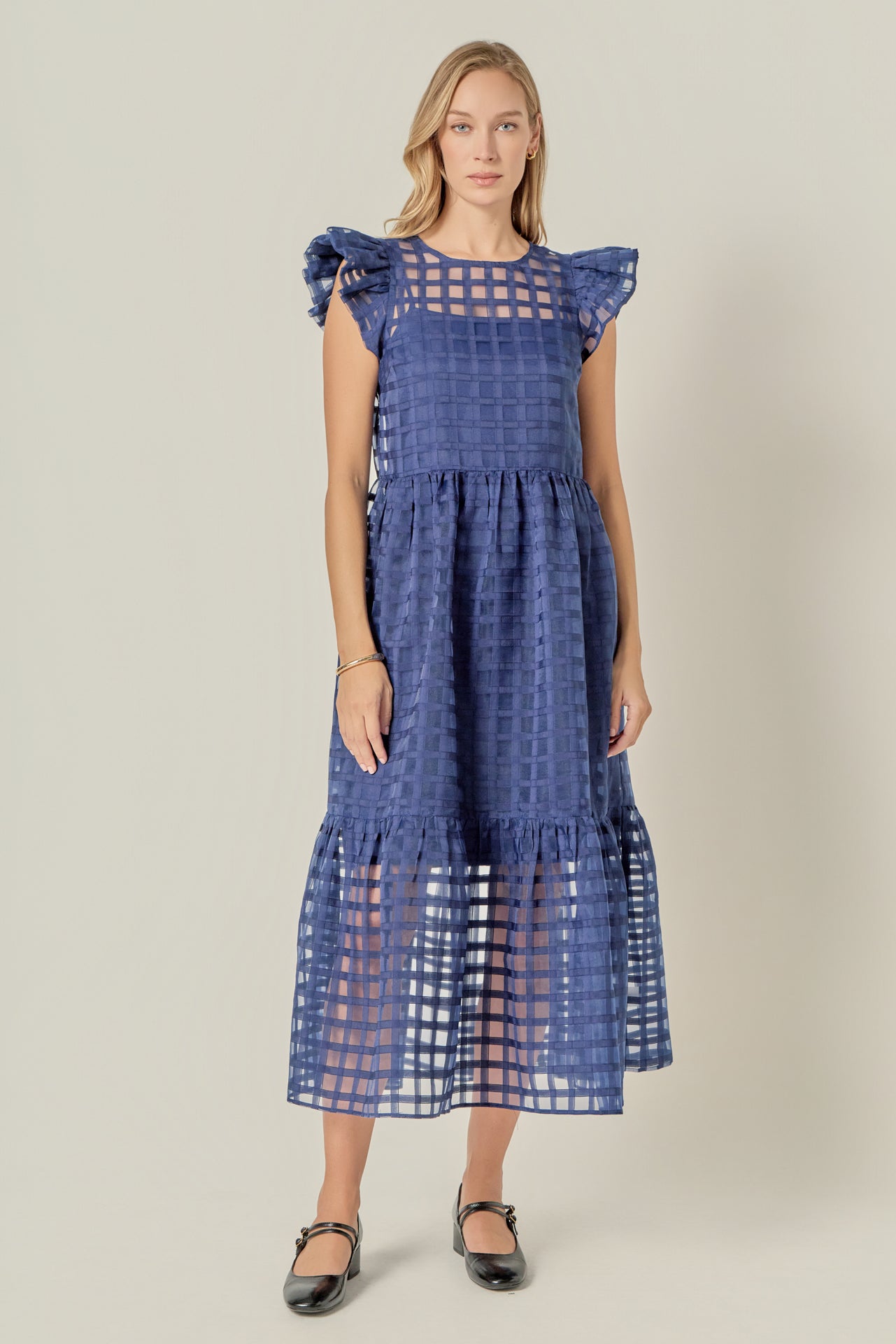 english factory organza grid midi-dress Designer English Factory Organza Grid Midi Dresses for Women - Up to 81% off