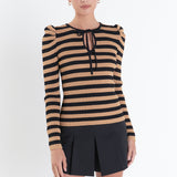 Stripe Bow Knit Top