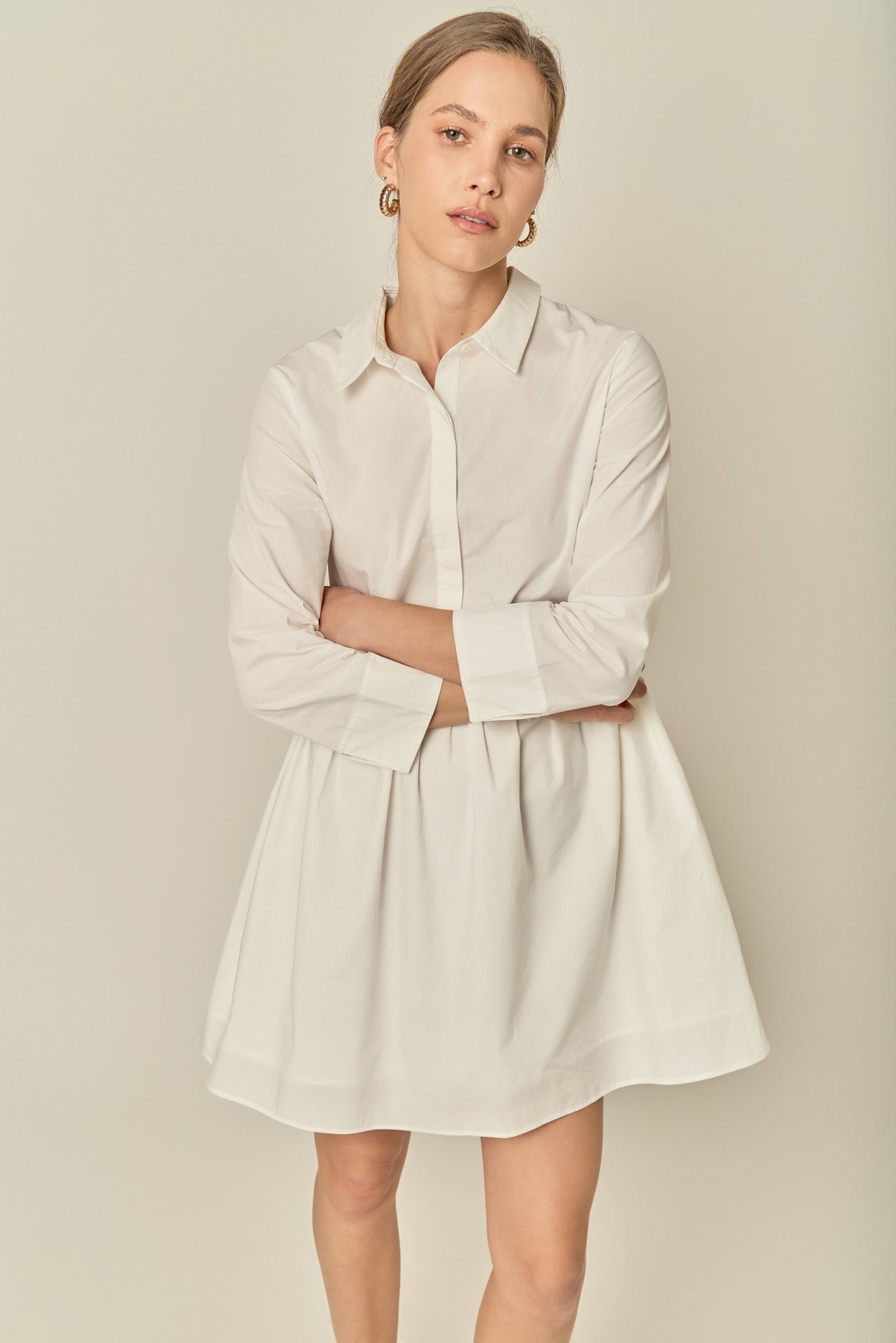 english factory long sleeve shirt dress English Factory Long-Sleeve Mini Shirt Dress In Red - 33% Off