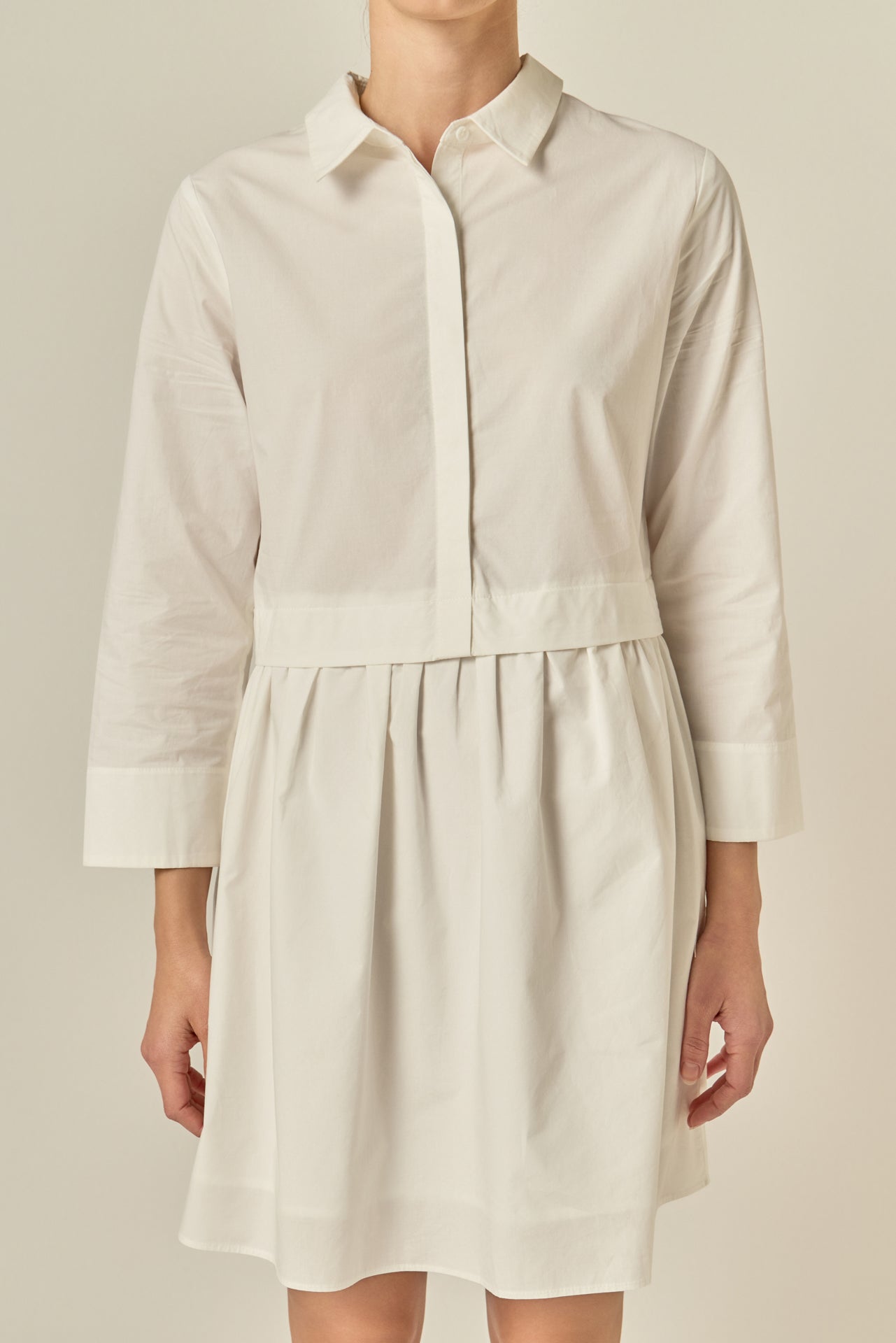 English Factory - Mini Shirt Dress Taupe / XS English Factory - Mini Shirt Dress Taupe / XS