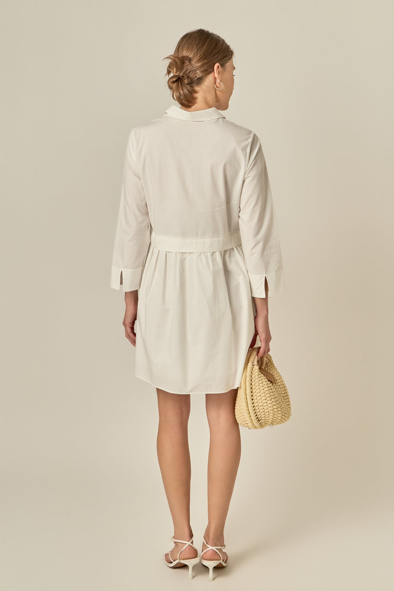 english factory long sleeve mini shirt dress English Factory