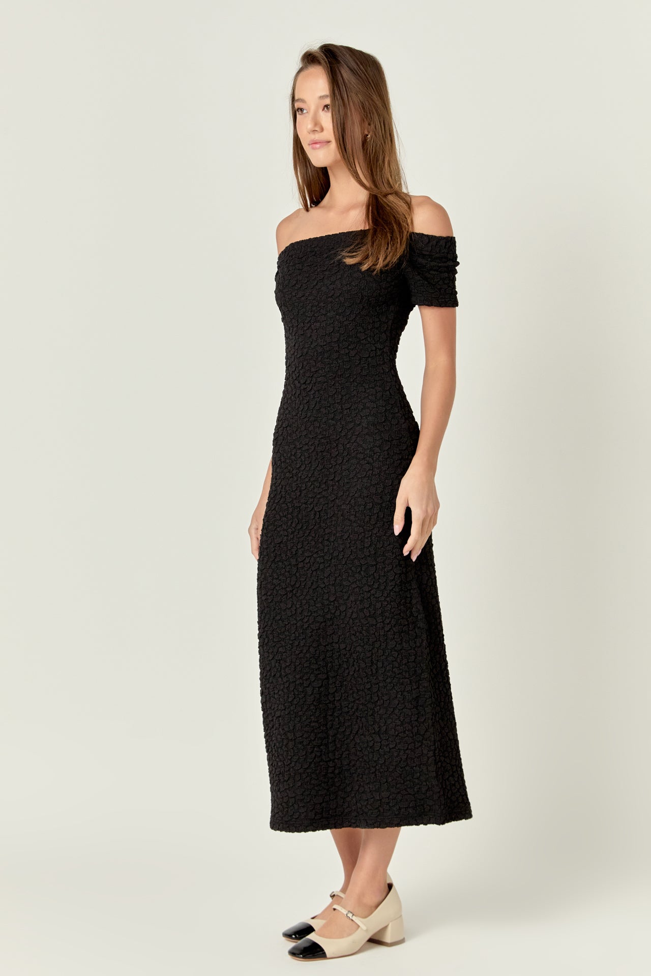 Textured Midi Dress – English Factory