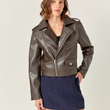 Faux Leather Biker Jacket