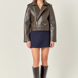 Faux Leather Biker Jacket