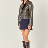 Faux Leather Biker Jacket