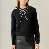 Rhinestone Bow Knit