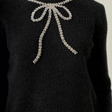Rhinestone Bow Knit