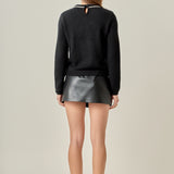Rhinestone Bow Knit