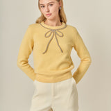 Rhinestone Bow Knit