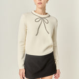 Rhinestone Bow Knit