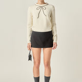 Rhinestone Bow Knit
