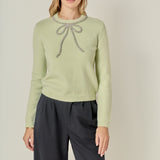 Rhinestone Bow Knit