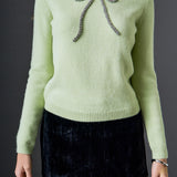 Rhinestone Bow Knit