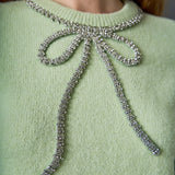Rhinestone Bow Knit