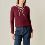 Rhinestone Bow Knit