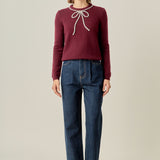 Rhinestone Bow Knit