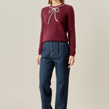 Rhinestone Bow Knit