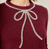 Rhinestone Bow Knit
