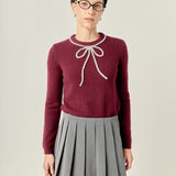 Rhinestone Bow Knit