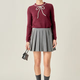 Rhinestone Bow Knit