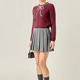 Rhinestone Bow Knit