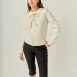 Rhinestone Bow Knit