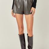 Faux Leather Shorts