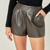 Faux Leather Shorts