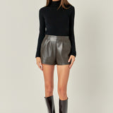 Faux Leather Shorts