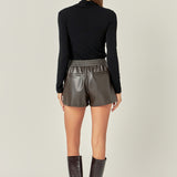 Faux Leather Shorts