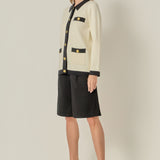 Contrast Details Knit Cardigan