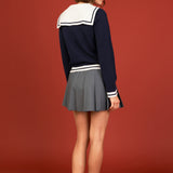 Contrast Sailor Collar Cardigan