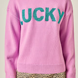 Lucky Glitter Lettering Sweater