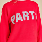 Party Glitter Lettering Sweater