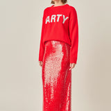 Party Glitter Lettering Sweater