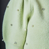 Scalloped Puff Sleeve Embellishment Knit