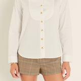 Bib Collar Detailed Shirt