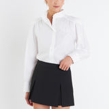 Scallop Trimmed Shirit Blouse