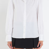 Scallop Trimmed Shirit Blouse