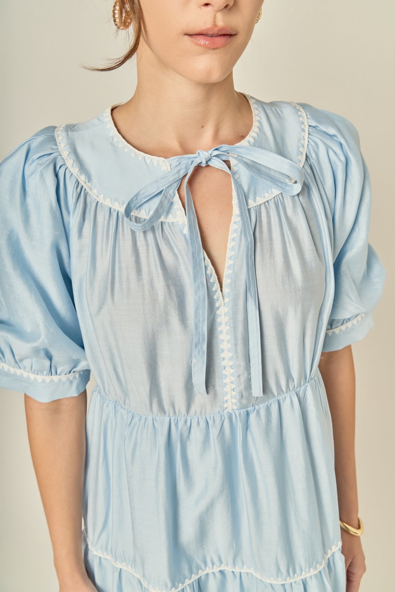 Embroidery Midi Dress English Factory Embroidery Midi Dress English Factory