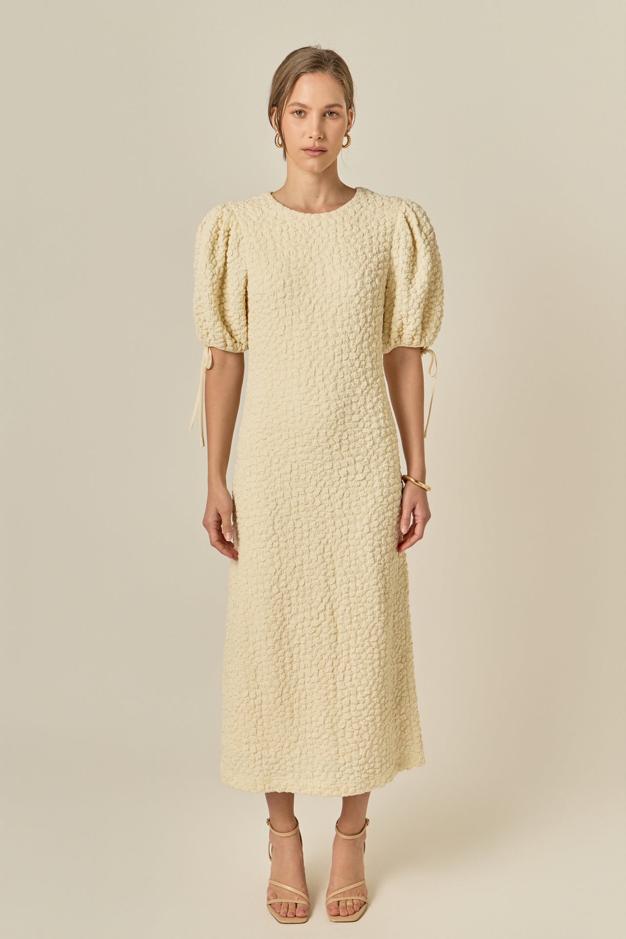 Pleated Mix Media Maxi Dress English Factory Pleated Mix Media Maxi Dress English Factory