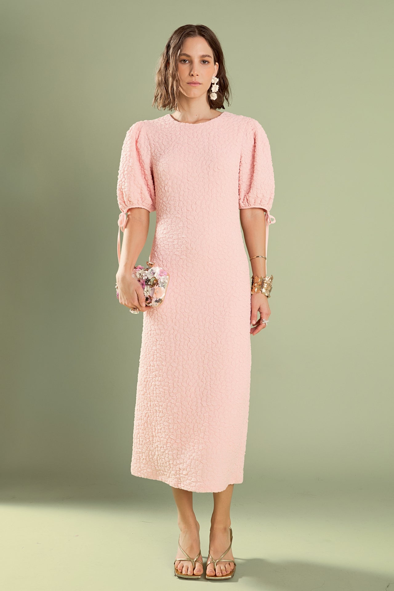 english factory long sleeve midi dress English Factory Ruffle Sleeve Maxi Dress