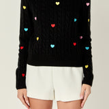 Heart Embroidery Knit